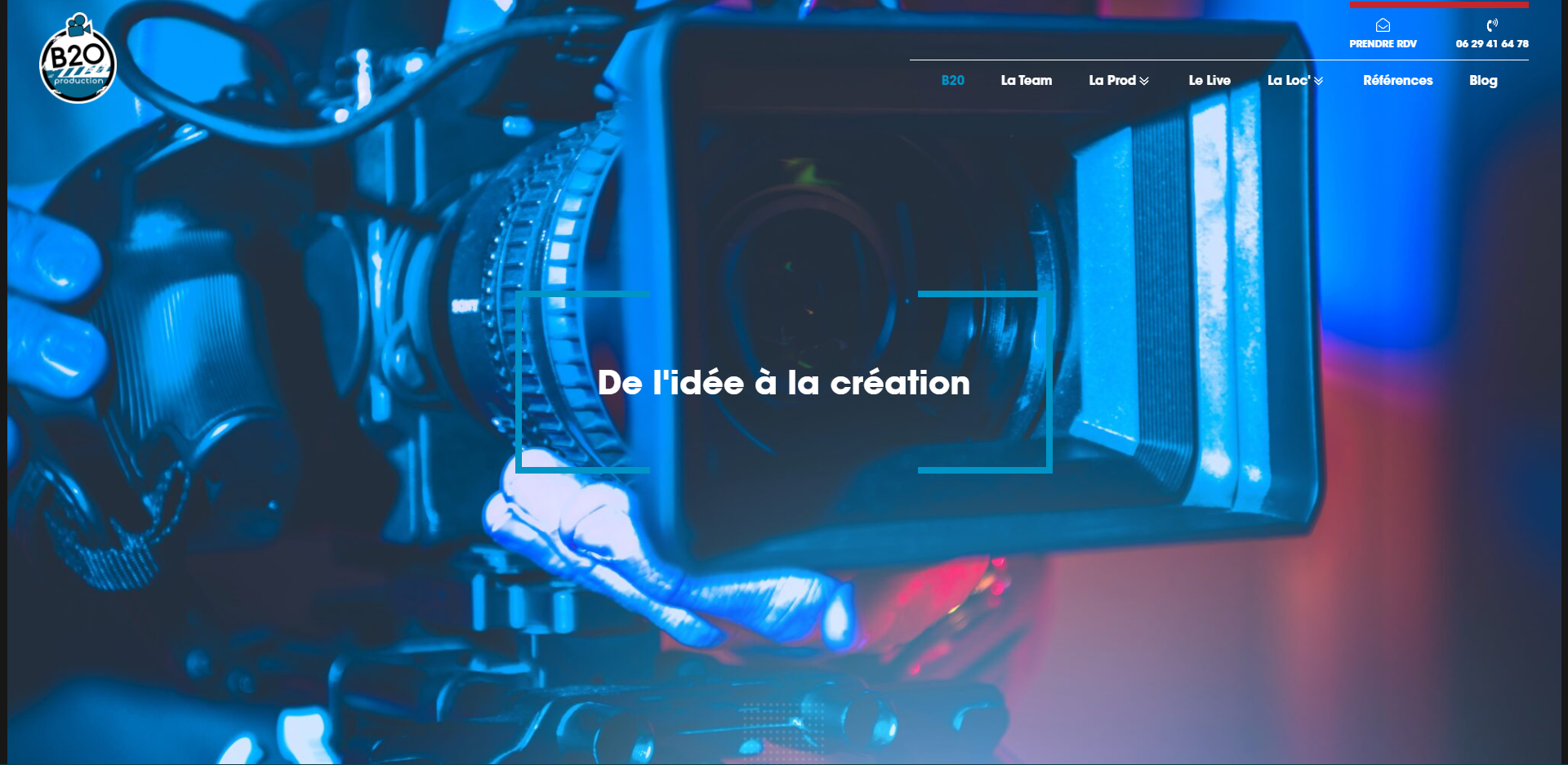 site internet pour Société De Production Audiovisuelle à Quimper B20 Production
